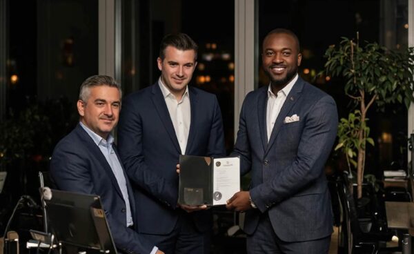 a successful offshore company license with 3 men