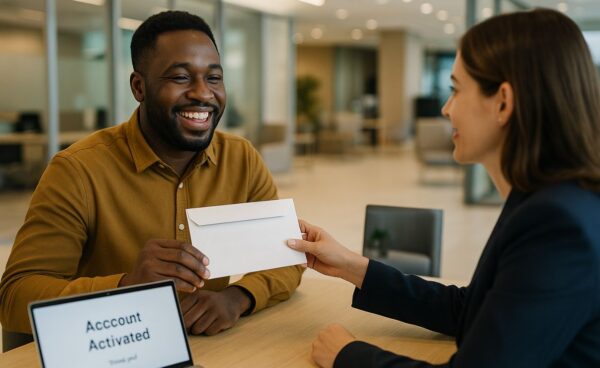 entrepreneur gets account opened