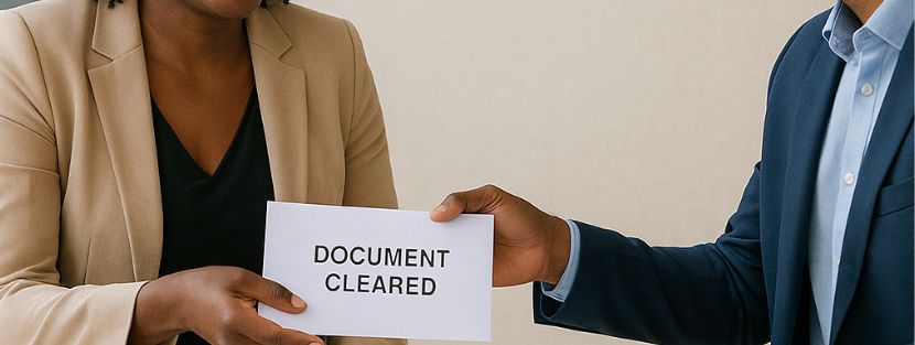 founder receives cleared docs